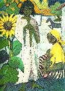 Otto Mueller zigenare med solrosor oil painting